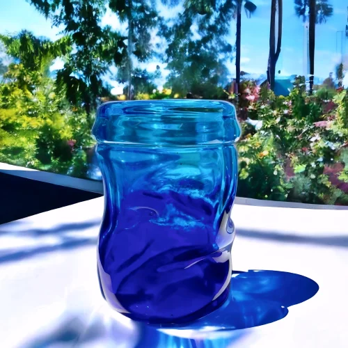 Boop Blue Glass Vase