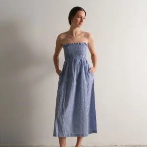 Striped Strapless Dress