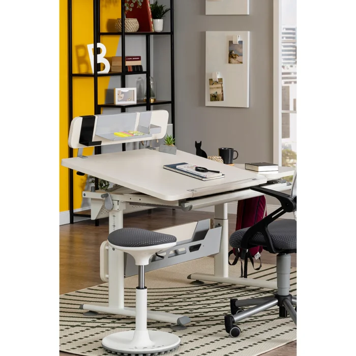 Vega Standart Eğim Ve Yükseklik Ayarlı, Çekmeceli Raflı Çalışma Masası, Ekru - 3