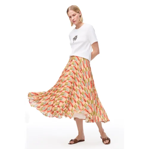 Faras Regular Fit High Waist Midi Length Skirt