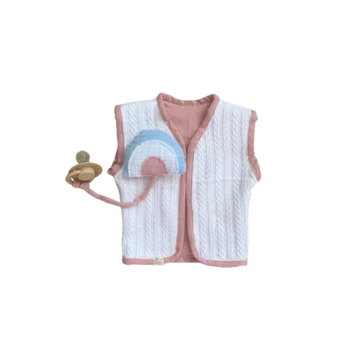 Muslin Baby Vest With Pacifier Holder