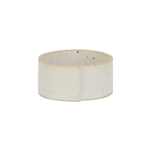 Folded Ceramic Napkin Ring - Set Of 6