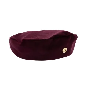 Audrey - Burgundy Velvet Beret Hat