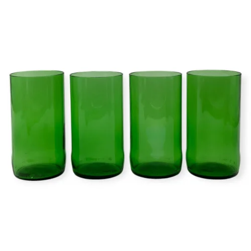 Set Of 4 Upcycled Bottle Glasses