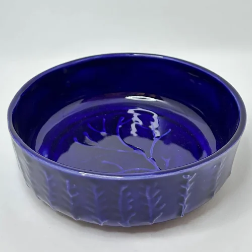 Navy Coral Ceramic Bowl