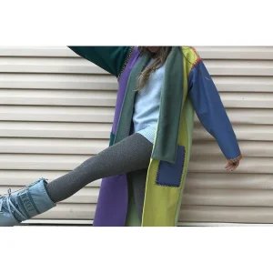 Colorful Embroidered Patchwork Wool-blend Coat - Unisex Oversized - 6