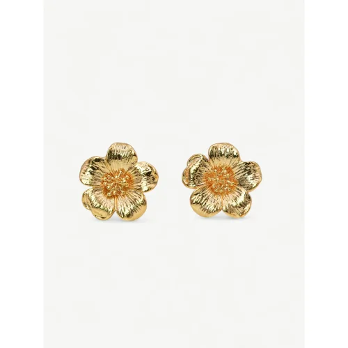 Golden Flower Ear Studs