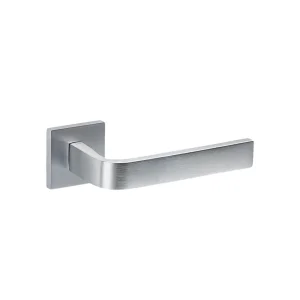 Slim Brass Door Handle Squared Rose