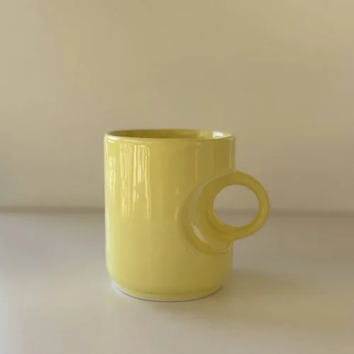 Butter Yellow Ceramic Glass