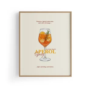 Aperol Spritz Cocktail Poster
