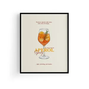Aperol Spritz Cocktail Poster
