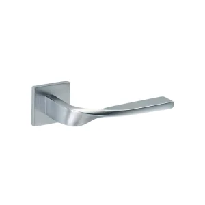 Pin Brass Door Handle Squared Rose