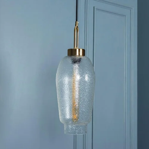 Ribbed Transparent Glass Pendant Light 2