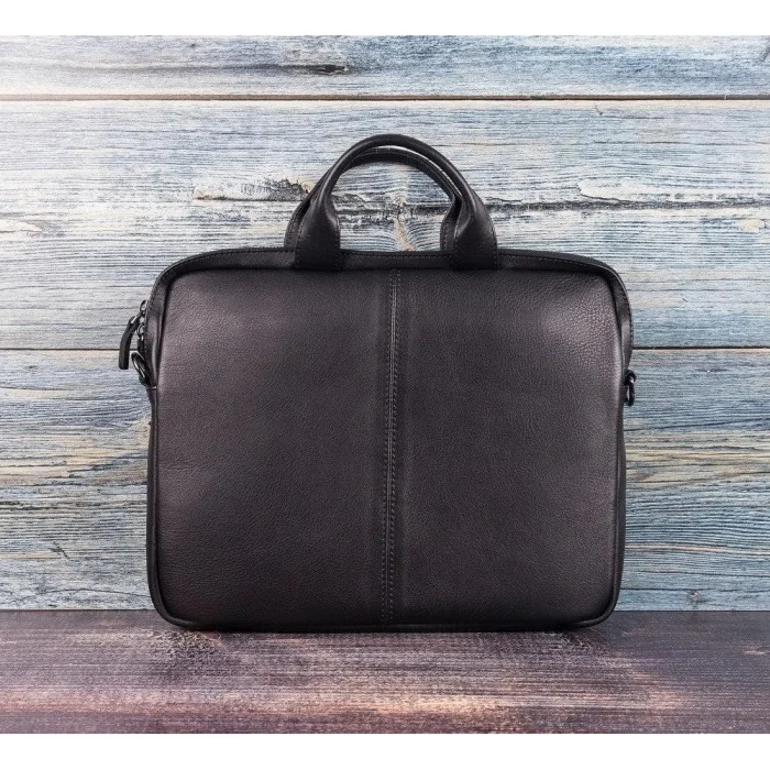 Bloomurban Shield 14" Siyah Deri Laptop / Macbook Çantası image 3