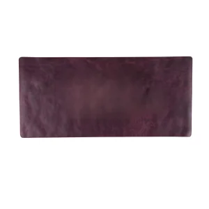 Still & Silent - Scarlet Red Natural Leather Desk Mat Macbook Base