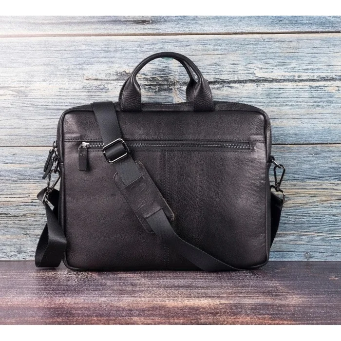Bloomurban Shield 14" Siyah Deri Laptop / Macbook Çantası image 2