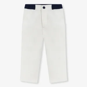 Miguel Trousers In White With Blue Detail