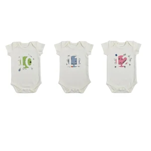 Bee Berry Kids Organic Gots Certified 3-pack Unisex Baby Bodysuit - 10,11,12 Months