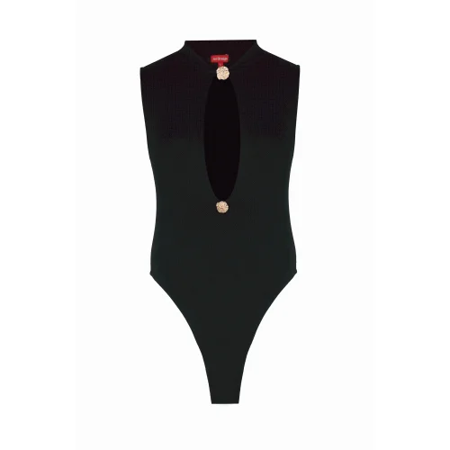 Monica Button-detail Cut-out Bodysuit