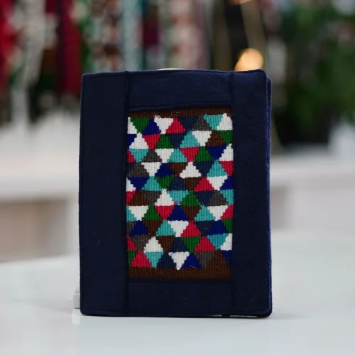 Geometrik Damla Desenli Kitap/ajanda Kılıfı
