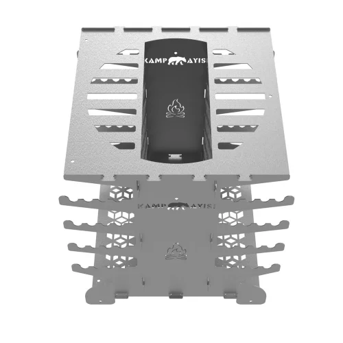 2mm Galvaniz Metal Grillspett Çift Taraflı Dikey Şiş Mangal Izgarası - 6 Şiş Hediyeli, Özel Taşıma Çantalı