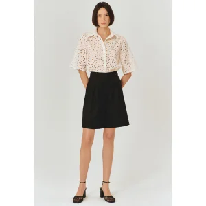 High Waist Pure Linen Bermuda Shorts