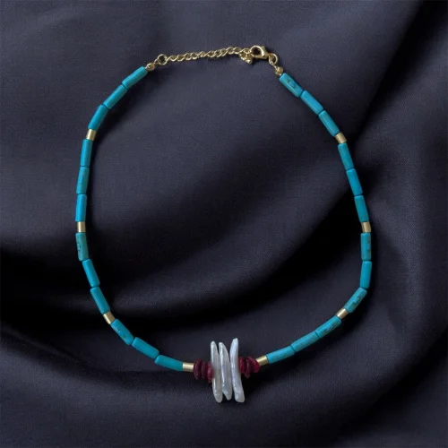 Turquoise, Coral, Pearl Necklace