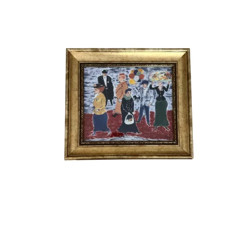 Balloon Seller - Framed Artwork On Silk Fabric