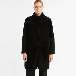Black Women's Lamb Shearling Coat