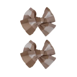 Bows Checky Hairclip Set