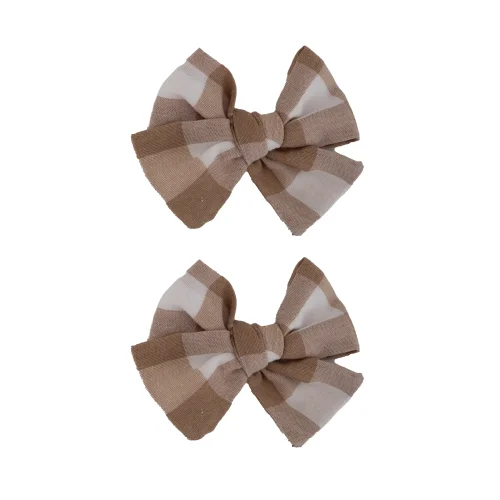 Bows Checky Hairclip Set