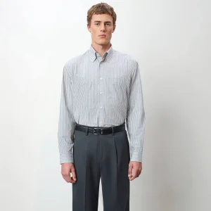 Arthur Iii Gray Shirt Black-beige Striped