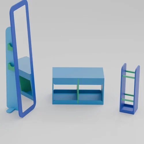 Foyer - Special Design Mirror / Bank / Umbrella Stand Set