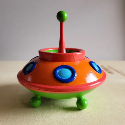 Colorful Ufo Planter With Antenna