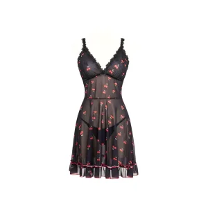 Midnight Cherry Homewear Dress