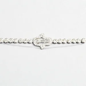 Fatima's Hand Rhodium-plated Bracelet