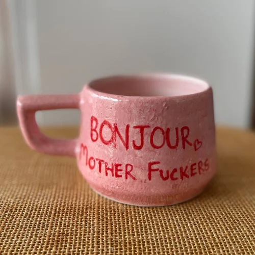 Bonjour Logo Big Pink Mug