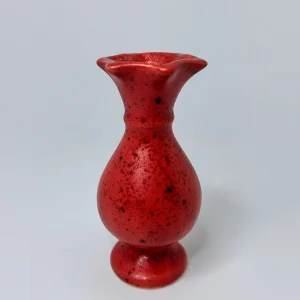 Crimson Texture Mini Ceramic Vase