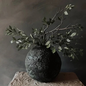 Loure | Handmade Ceramic Textured Wabi Sabi Decorative Sphere Vase