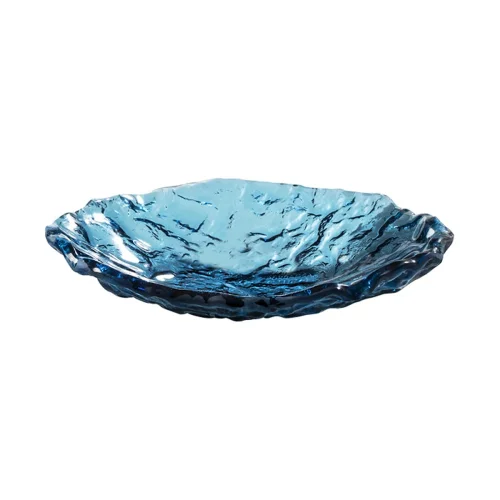 Mar Blue Glass Oval Bowl 23 X 17 Cm