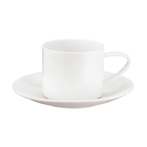 A Table Cup With Saucer Stackable 200 Ml
