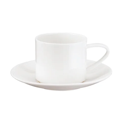 A Table Cup With Saucer Stackable 200 Ml