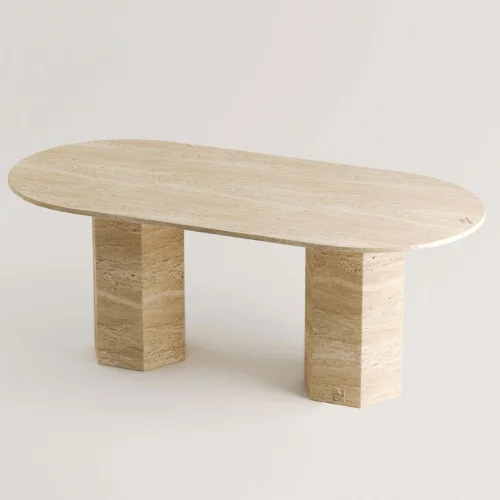 Gredel-travertine Dining Table
