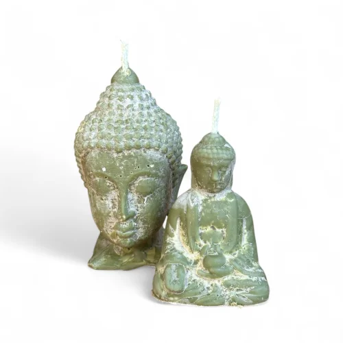 Green Buddha Sculpture Candle Set