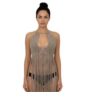 Designer Macrame Beach Dress & Bohemian Festival Outfit