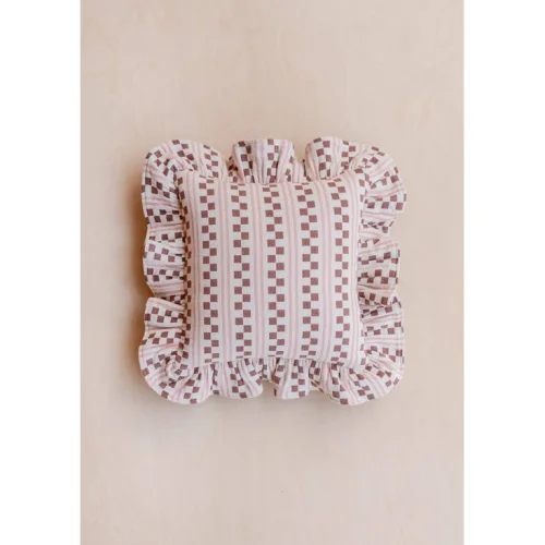 Cotton Cushion Cover In Pink Stripe