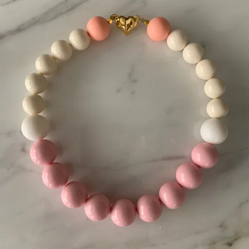 Pink Big Beed Necklace