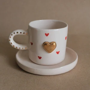Gold Heart Espresso Cup