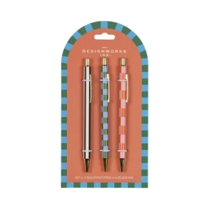 Designworks Collective - Designworks Ink A Dopo Set Of 3 Pens - Stripes  Checks
