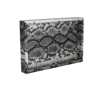 Decorative Medium Faux Leather Tray - Snake Pattern